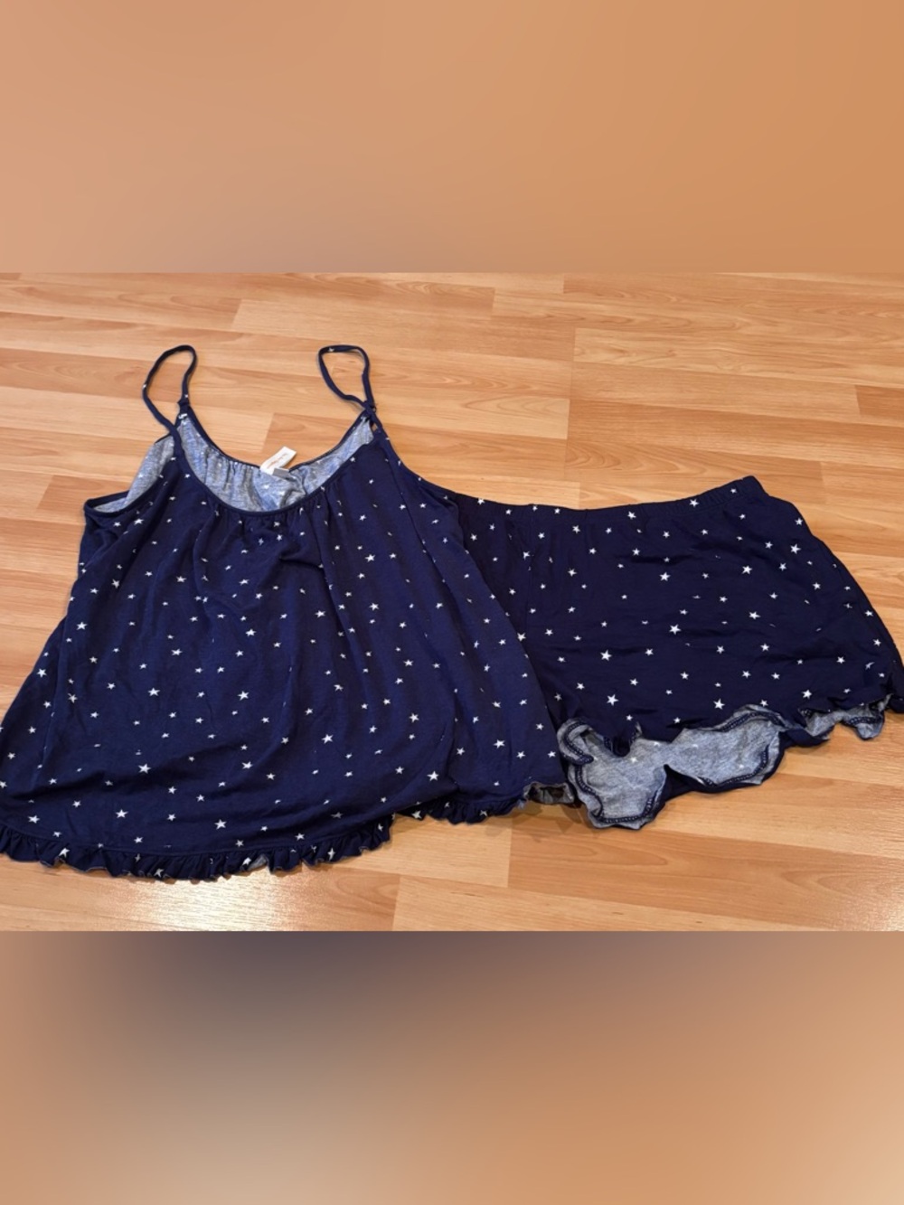 5/$25 Joyspun Navy Star Print Sleep Set - Lightweight Cami & Shorts